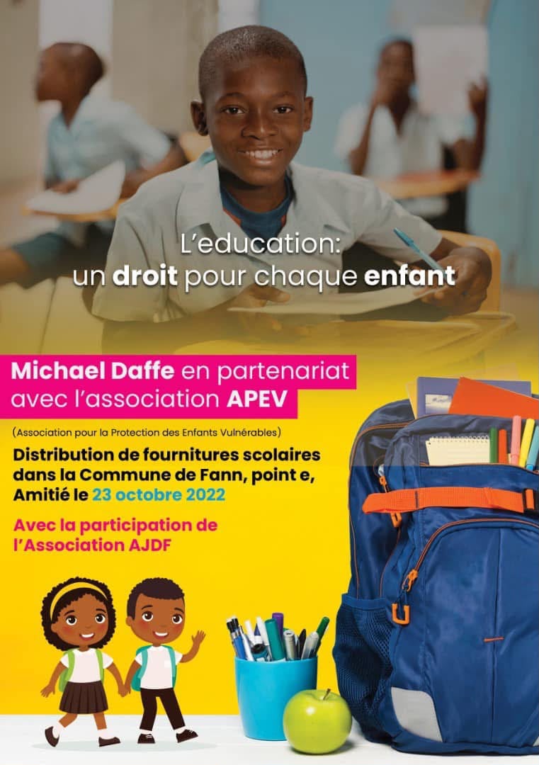 Affiche officielle : Michael Daffé en partenariat avec APEV — 23 octobre 2022